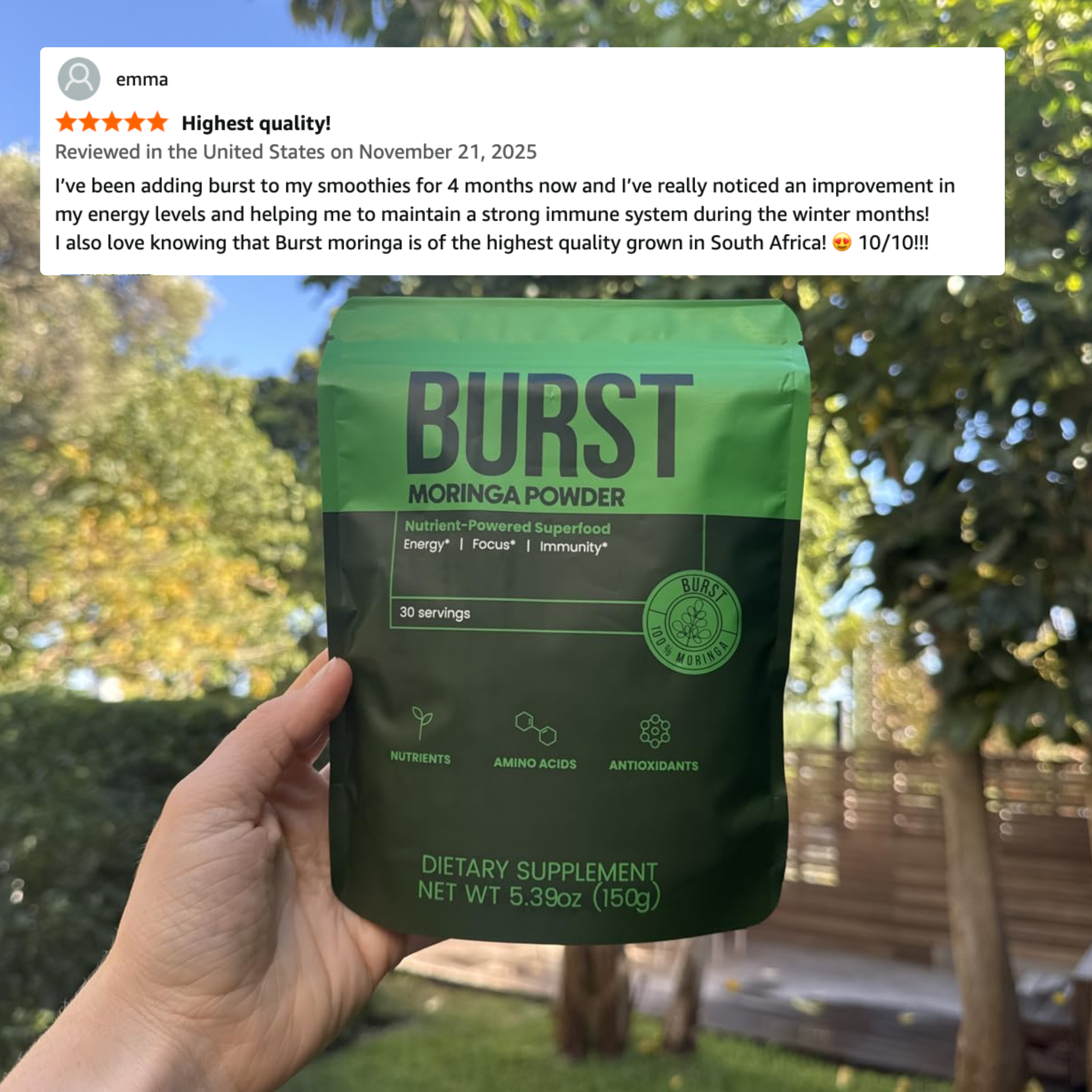 Organic BURST Moringa Powder