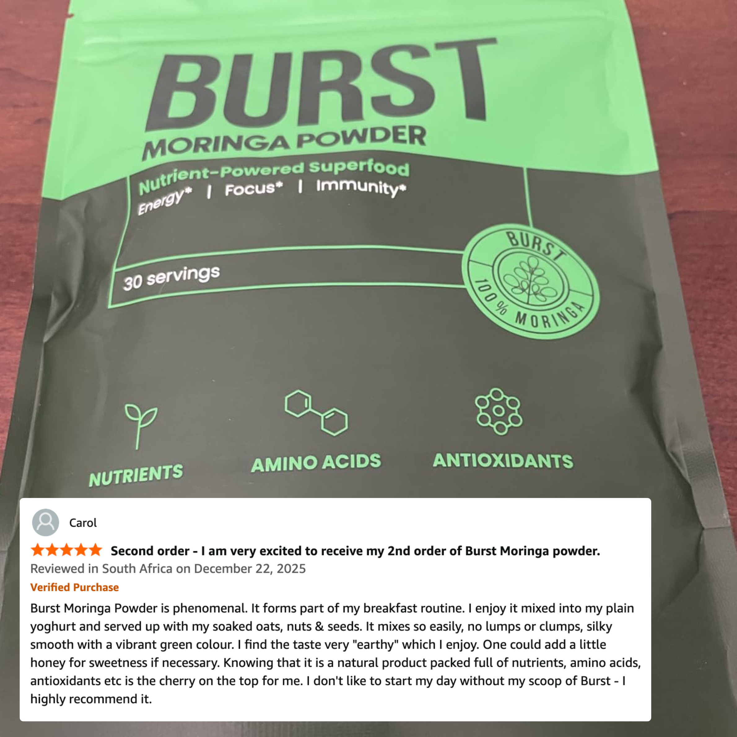 Organic BURST Moringa Powder
